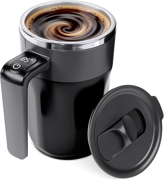 Bear Bottom Antiques, Stainless Steel Automatic Stirring Coffee Mug