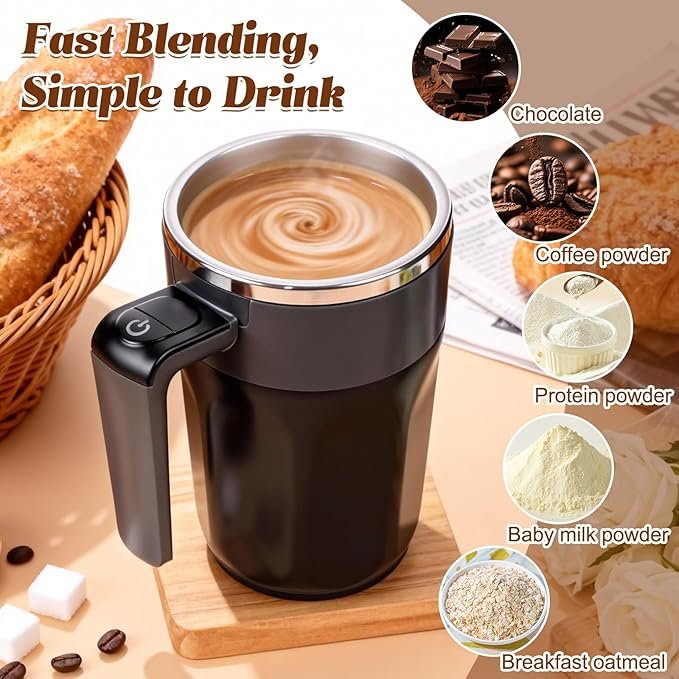 Bear Bottom Antiques, Stainless Steel Automatic Stirring Coffee Mug - Image 5