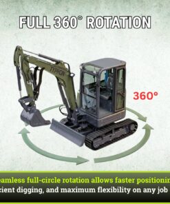 TYPHON KUVOU 4.0 mini excavator Kubota D1703 Diesel engine with 4Ton Operating Weight AC/ Heater - Image 6