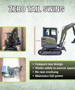 TYPHON KUVOU 4.0 mini excavator Kubota D1703 Diesel engine with 4Ton Operating Weight AC/ Heater - Image 24