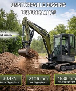 TYPHON KUVOU 4.0 mini excavator Kubota D1703 Diesel engine with 4Ton Operating Weight AC/ Heater - Image 12