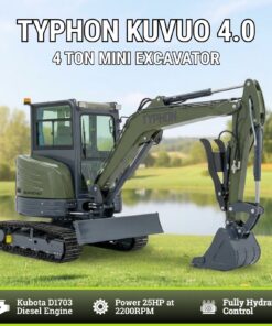 TYPHON KUVOU 4.0 mini excavator Kubota D1703 Diesel engine with 4Ton Operating Weight AC/ Heater - Image 10