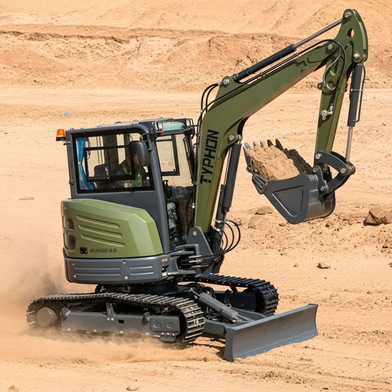 TYPHON KUVOU 4.0 mini excavator Kubota D1703 Diesel engine with 4Ton Operating Weight AC/ Heater - Image 16