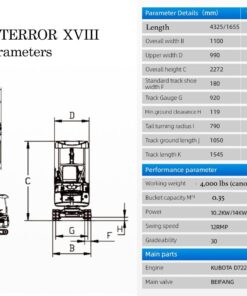 NEW 4,000lb TYPHON TERROR XVIII Mini Excavator Kubota Engine - Image 6