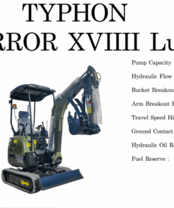 NEW 4,000lb TYPHON TERROR XVIII Mini Excavator Kubota Engine - Image 11