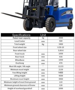 2025 TYPHON VIGOR 3.0 Blue 3 Ton Electric Forklift - Image 16