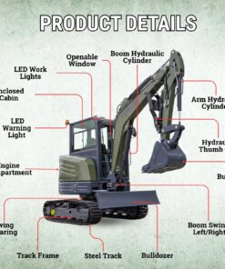 TYPHON KUVOU 4.0 mini excavator Kubota D1703 Diesel engine with 4Ton Operating Weight AC/ Heater - Image 3
