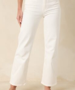 Hard At Work White Straight Leg Jeans