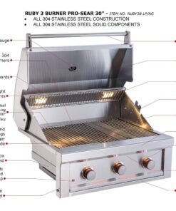 Alternative view of Sunstone Ruby 3 Burner Gas Grill