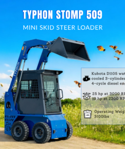 TYPHON STOMP 509 Mini Skid Steer 1.4ton with Kubota D1105  25hp  water cooled 4-Cycle Diesel engine - Image 15