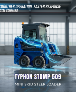 TYPHON STOMP 509 Mini Skid Steer 1.4ton with Kubota D1105  25hp  water cooled 4-Cycle Diesel engine - Image 17
