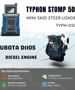 TYPHON STOMP 509 Mini Skid Steer 1.4ton with Kubota D1105  25hp  water cooled 4-Cycle Diesel engine - Image 11