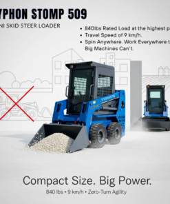 TYPHON STOMP 509 Mini Skid Steer 1.4ton with Kubota D1105  25hp  water cooled 4-Cycle Diesel engine - Image 8