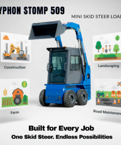 TYPHON STOMP 509 Mini Skid Steer 1.4ton with Kubota D1105  25hp  water cooled 4-Cycle Diesel engine - Image 19