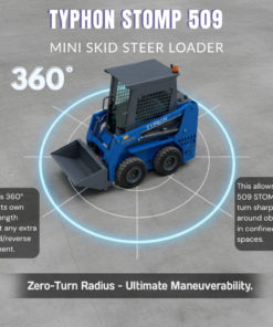 TYPHON STOMP 509 Mini Skid Steer 1.4ton with Kubota D1105  25hp  water cooled 4-Cycle Diesel engine - Image 14