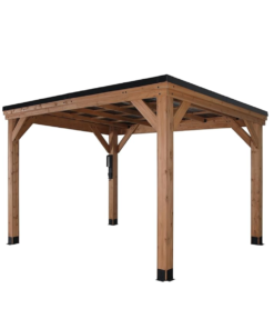 Backyard Discovery 12' x 9.5' Arcadia Slope Roof Cedar Gazebo with PowerPort