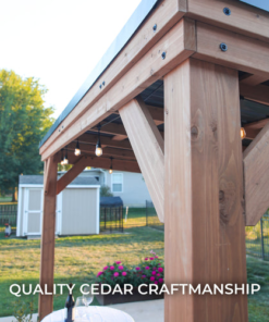 Backyard Discovery 12' x 9.5' Arcadia Slope Roof Cedar Gazebo with PowerPort - Image 3