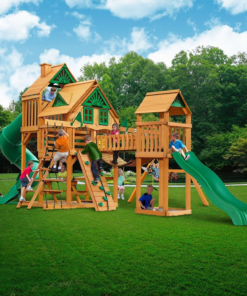 Alternative view of Gorilla Playsets Treasure Trove II Treehouse Wooden Swing Set