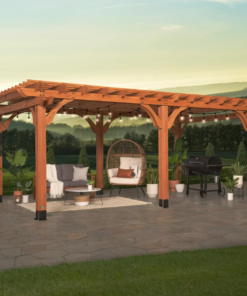 Alternative view of Backyard Discovery 20′ x 12′ Beaumont Pergola – Premium Cedar Wood, Sturdy & Elegant Design