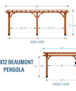 Backyard Discovery 20′ x 12′ Beaumont Pergola – Premium Cedar Wood, Sturdy & Elegant Design - Image 5
