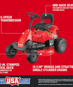 Craftsman 30″ 10.5 HP 344cc 6-Speed Riding Lawn Mower - Image 3