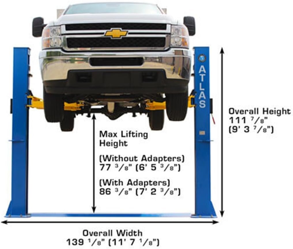 Atlas Automotive Equipment Atlas Equipment BP10000X Commercial Grade Baseplate 10 000 Lb. Capacity 2-Post Lift - Image 4