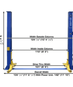 Alternative view of 9000 LB Overhead 2-Post Lift – Atlas 9KOHX