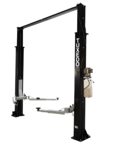 Asymmetric 2 Post Car Lift Clear Floor 9,000 lbs. Capacity Heavy Duty in Black - Image 3