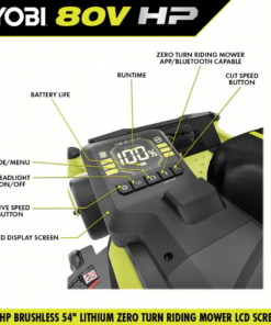 RYOBI 80V HP Brushless 54 in. Battery Electric Cordless Zero Turn Mower & Mulch Kit - Image 5