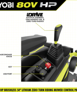 RYOBI 80V HP Brushless 54 in. Battery Electric Cordless Zero Turn Mower & Mulch Kit - Image 8