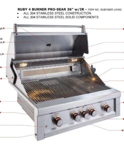 Sunstone Ruby 4 Burner Gas Grill With Infrared - Image 3